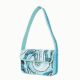 Luxury Handmade Beaded Shoulder Bag Blue Abstract Pattern with Sequins