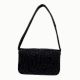 Luxury Handmade Beaded Shoulder Bag Black Geometric Pattern