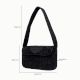 Luxury Handmade Beaded Shoulder Bag Black Geometric Pattern