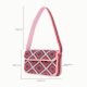 Luxury Handmade Colorful Beaded Shoulder Bag Pink & Green Diamond Geometric Pattern Purse
