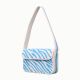 Luxury Handmade Beaded Shoulder Bag Blue & White Zebra Pattern Designer Purse for Women