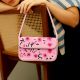 Handmade Pink Beaded Shoulder Bag with Floral Embroidery Stylish Women Purse