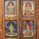 Hand Painted Wooden Almirah with Buddha Motifs and Antique Finish