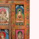 Hand Painted Wooden Almirah with Buddha Motifs and Antique Finish