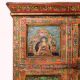 Decorative Wooden Cabinet with Handcrafted Buddha Designs