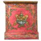 Handmade Wooden Painted Storage Box with Fish Motifs and Floral Artwork