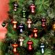 12 Pieces Handmade Multicolor Vintage-Style Glass Mushroom Christmas Tree Ornaments