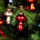12 Pieces Handmade Multicolor Vintage-Style Glass Mushroom Christmas Tree Ornaments