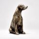 Vintage Brass Sitting Dog Figurine