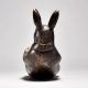 Brass Reading Rabbit Figurine