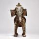 Tribal Art Elephant Figurine with Half Trunk Up