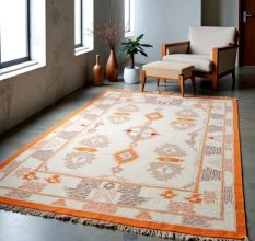 Handknotted Wool Area Rug Wool Bold