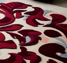 Handtufted Crimson Swirl Harmony Wool Rug