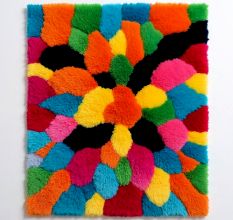 Handtufted Vibrant Petal Patch Wool Rug
