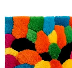 Handtufted Vibrant Petal Patch Wool Rug