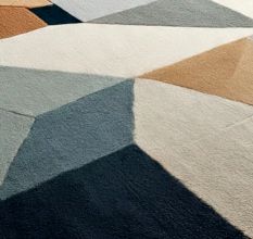 Handtufted Geometric Patchwork Wool Rug