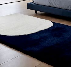 Handtufted Navy Minimalist Wool Rug