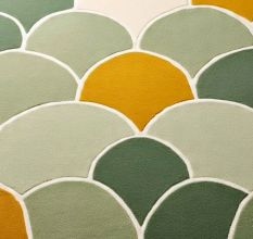 Handtufted Green Scallop Cascade Wool Rug