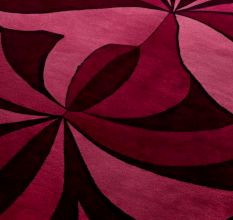 Handtufted Purple Petal Swirl Wool Rug