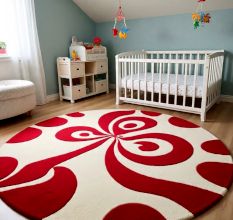 Handtufted Cherry Swirl Nursery Wool Rug
