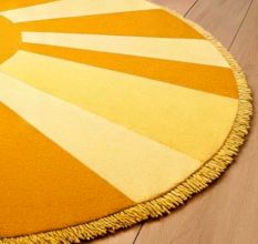 Handtufted Golden Sun Ray Wool Rug