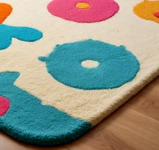 Handtufted Playful Floral Candy Wool Rug