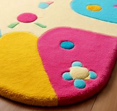 Handtufted Color Block Dotty Wool Rug