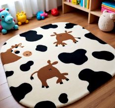 Handtufted Spotted Animal Play Wool Rug