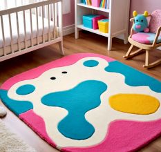 Handtufted Color Splash Amoeba Wool Rug