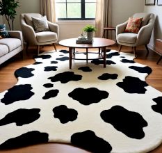Handtufted Cow Print Cozy Wool Rug