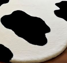 Handtufted Cow Print Cozy Wool Rug