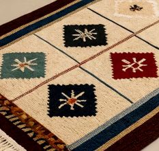 Handknotted Vintage Diamond Wool Rug