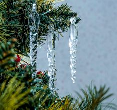 20 Pieces Clear Glass Icicle Ornaments – Elegant Christmas Tree Hanging Decorations