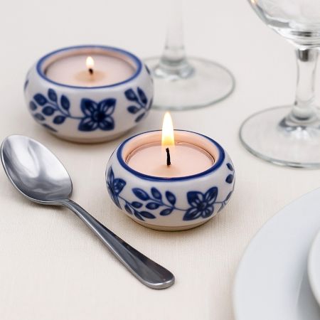 Decorative Modern Ceramic Tea Light Holders in Set of 4