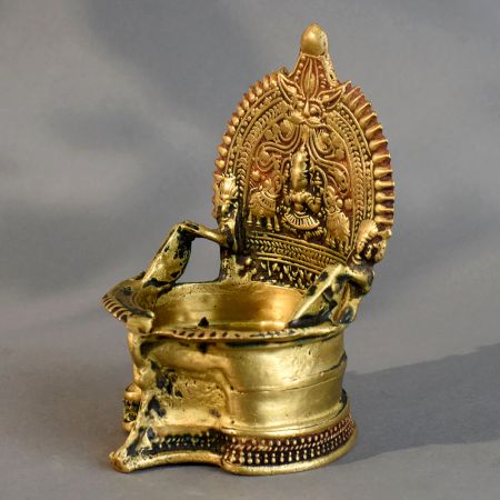 Handmade South Indian Brass Pooja Diya for Decor