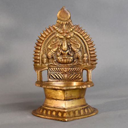 Handmade Brass Vintage South Indian Ganesha Pooja Diya
