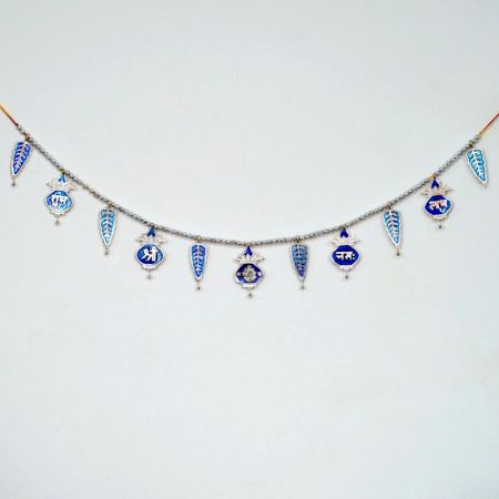 Elegant Blue Aluminium Toran with Traditional Motifs