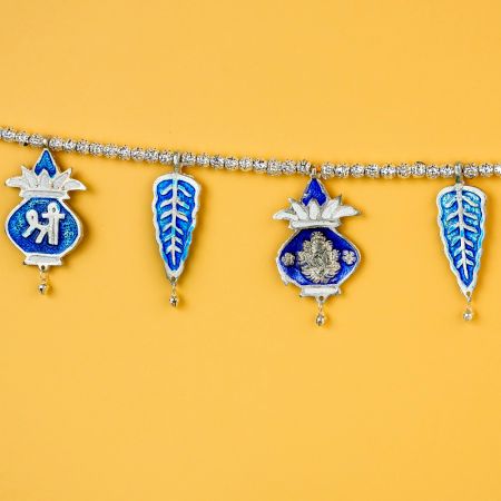 Elegant Blue Aluminium Toran with Traditional Motifs