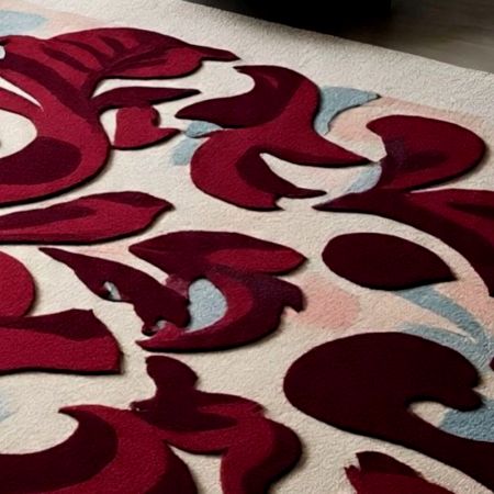 Handtufted Crimson Swirl Harmony Wool Rug