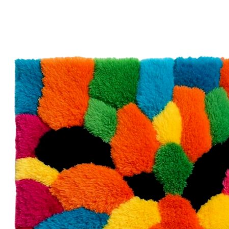 Handtufted Vibrant Petal Patch Wool Rug