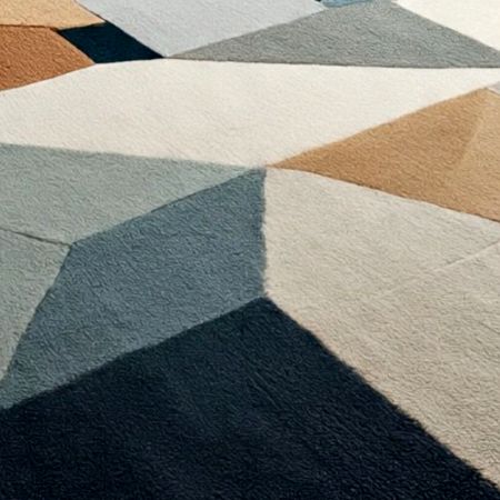 Handtufted Geometric Patchwork Wool Rug