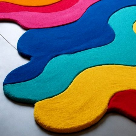 Handtufted Rainbow Ripple Layer Wool Rug