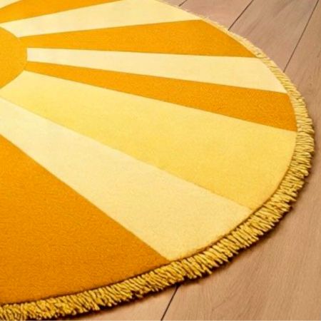 Handtufted Golden Sun Ray Wool Rug