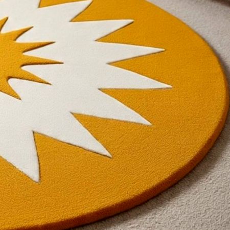 Handtufted Sunny Rayburst Play Wool Rug
