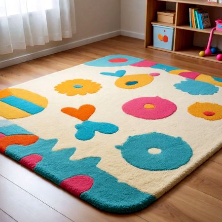 Handtufted Playful Floral Candy Wool Rug