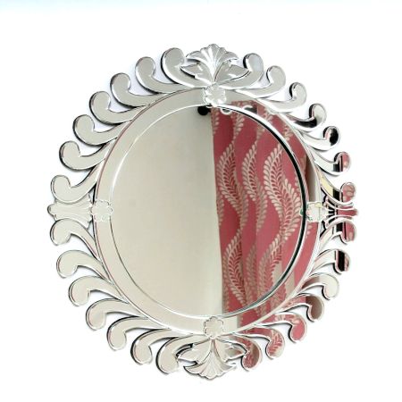 Swirling Scroll Circle Mirror