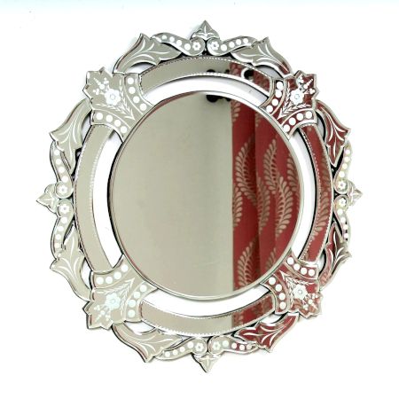 Layered Leaf Round Mirror
