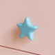 Solid Turquoise Star Ceramic Cabinet Knob