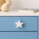 Solid White Star Ceramic Cabinet Knob