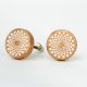 Handmade White and Brown Wooden Round Furniture Knobs